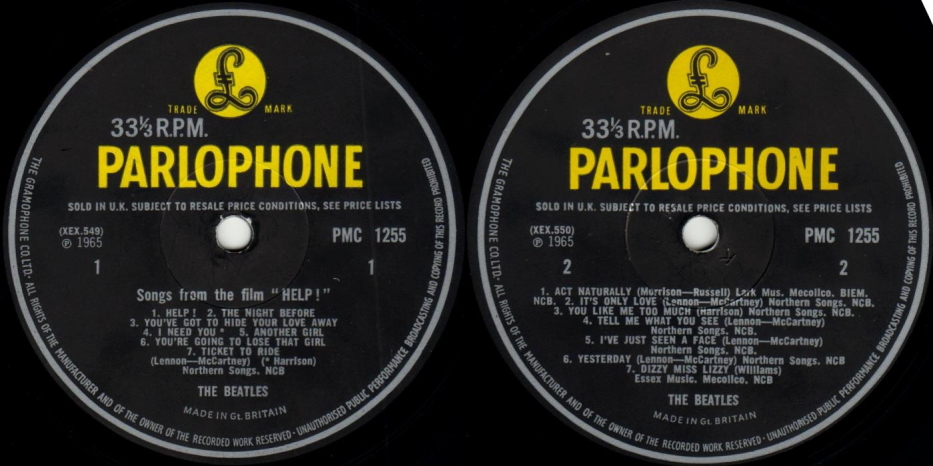 日本産 PARLOPHONE THE BEATLES HELP レコード PMC1255
